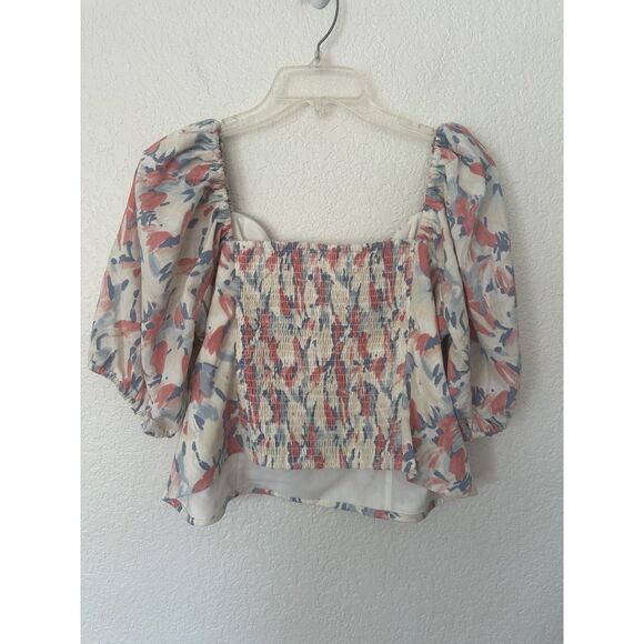 Abercrombie & Fitch Puff Sleeve Chiffon Pullover Cropped Top Size XL NWT - Picture 4 of 7